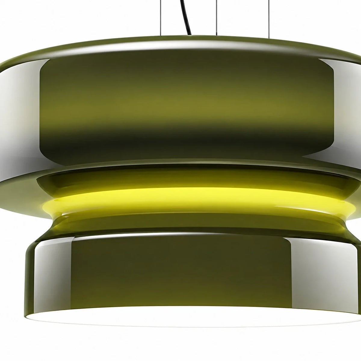 Modern Curved Coloured Glass Pendant Light