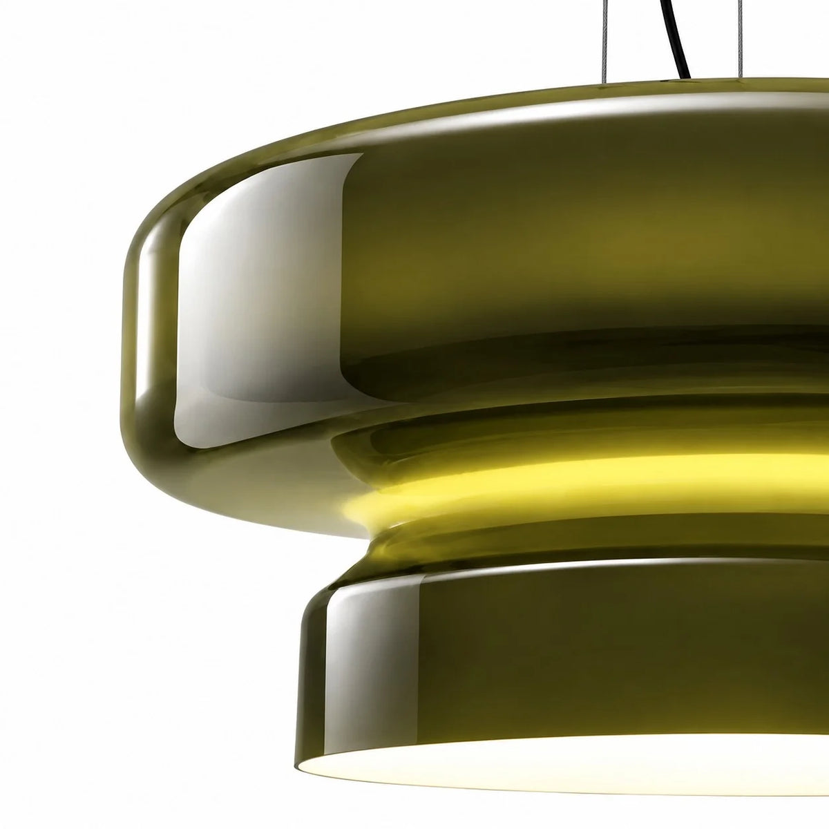 Modern Curved Coloured Glass Pendant Light