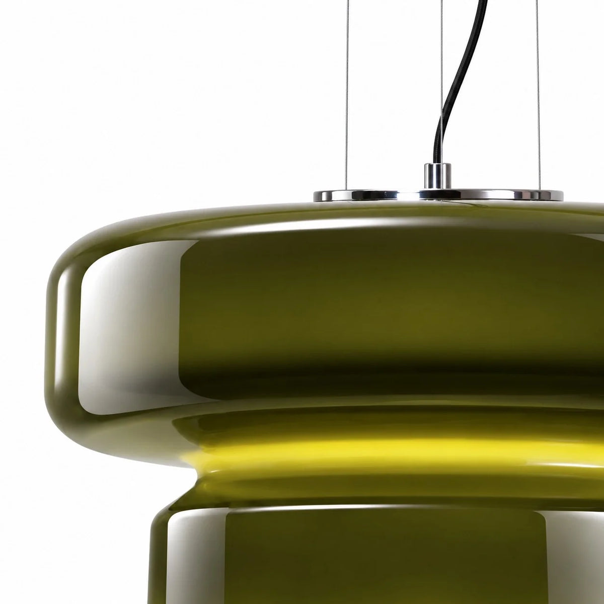 Modern Curved Coloured Glass Pendant Light