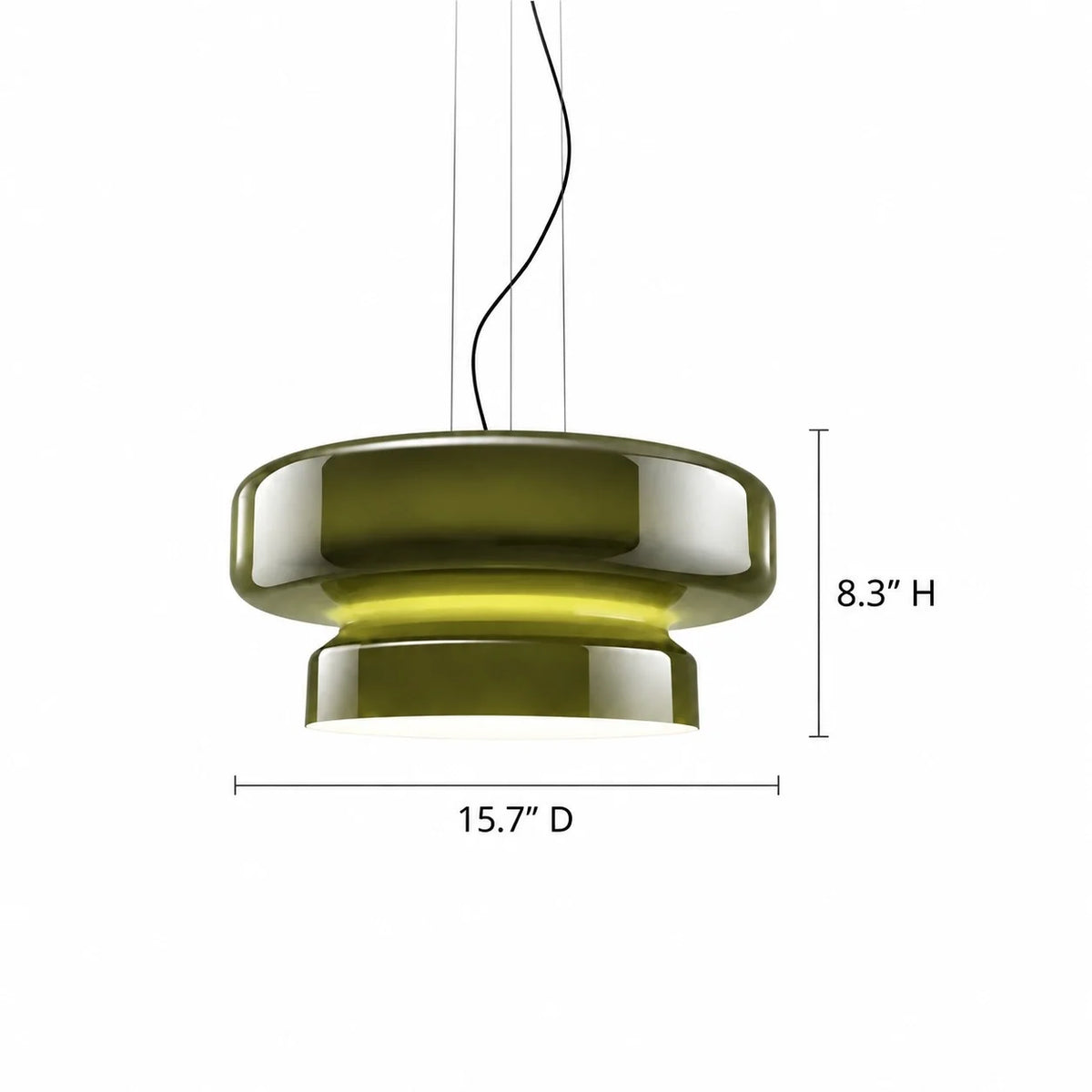 Modern Curved Coloured Glass Pendant Light
