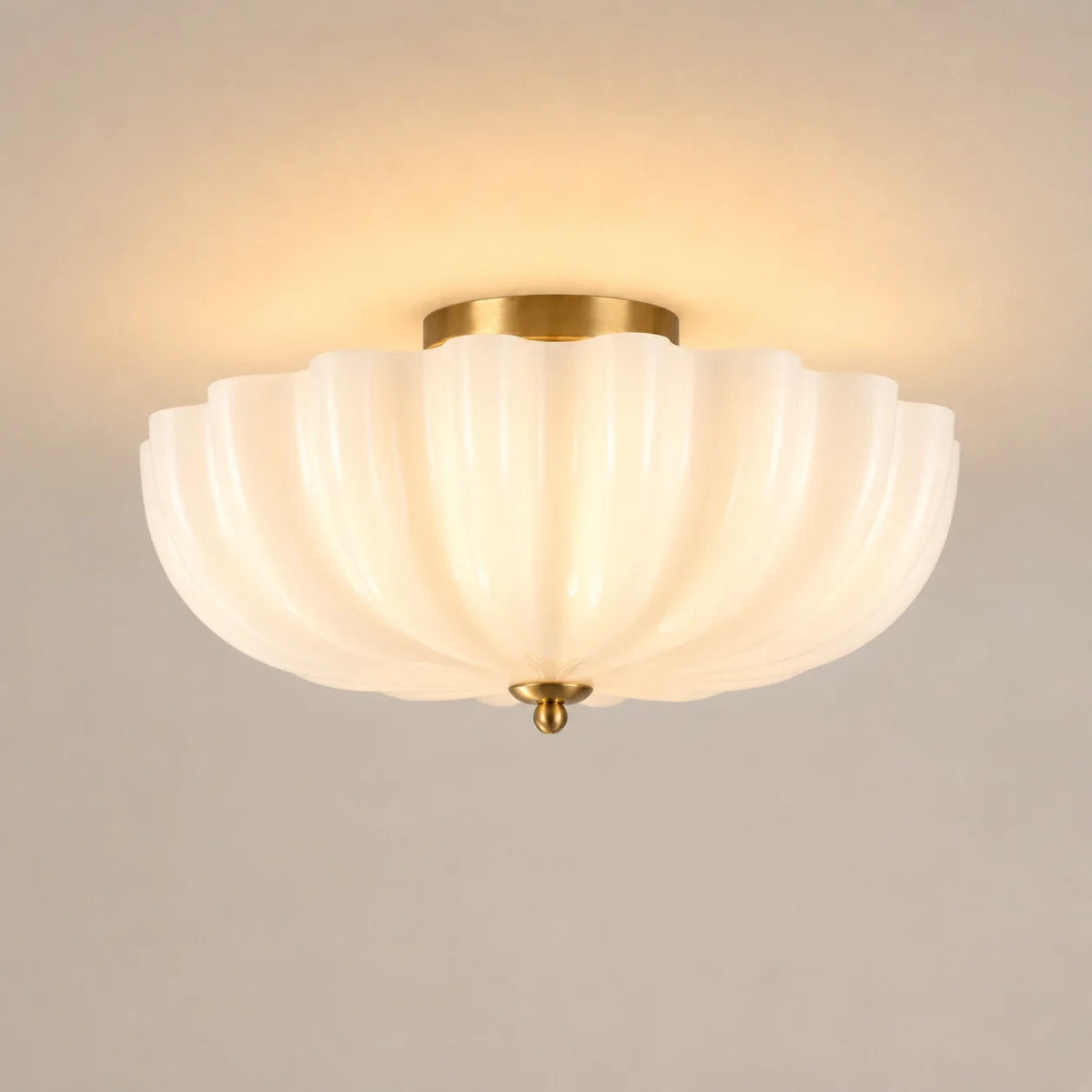 Modern Daisy Frosted Glass Semi-Flush Ceiling Light