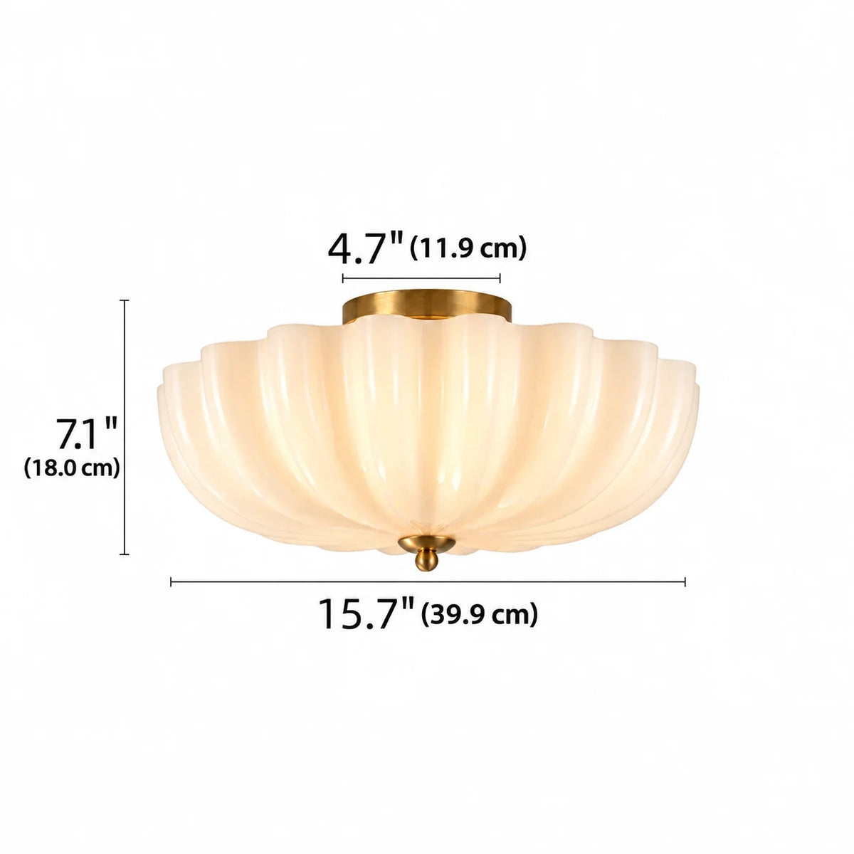 Modern Daisy Frosted Glass Semi-Flush Ceiling Light