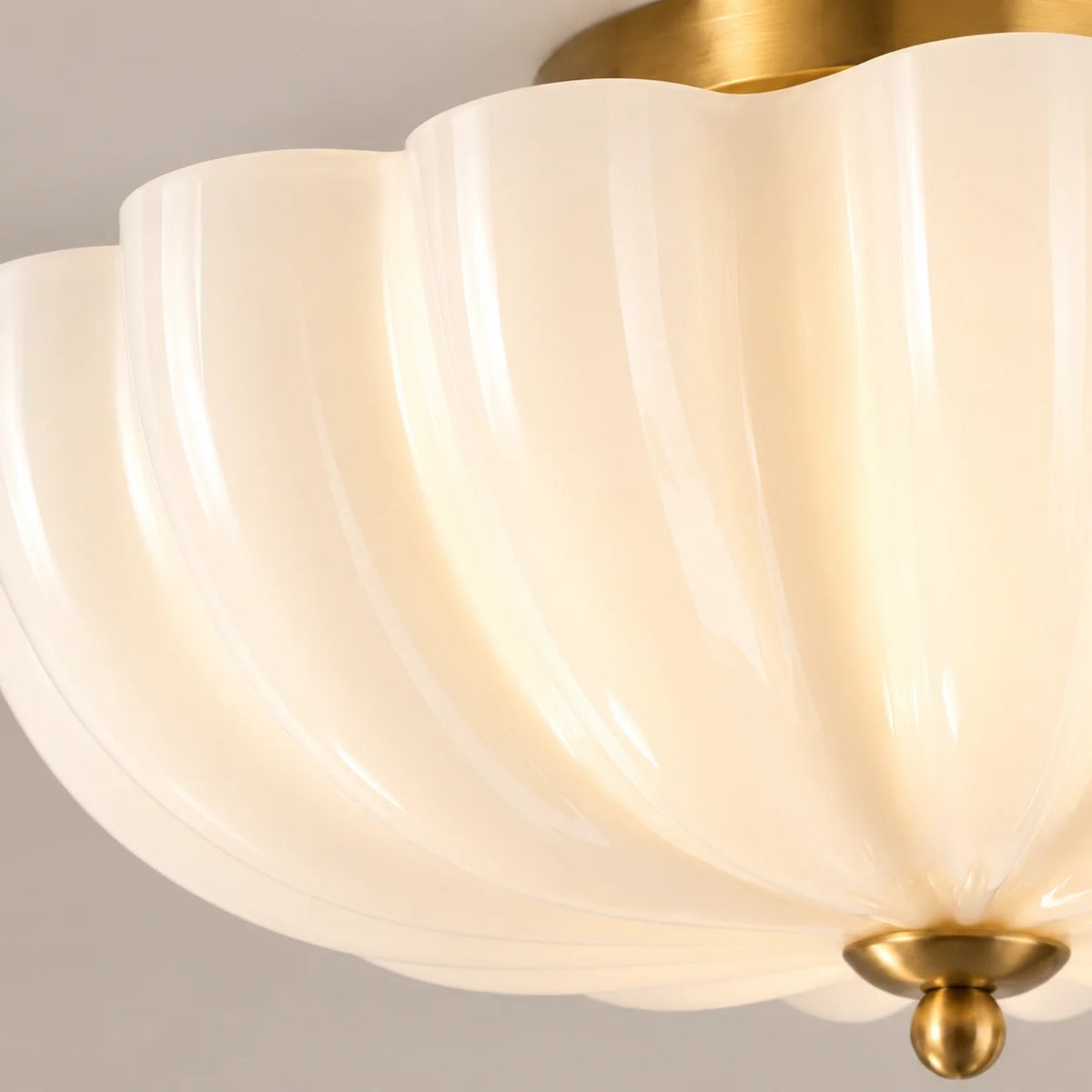Modern Daisy Frosted Glass Semi-Flush Ceiling Light