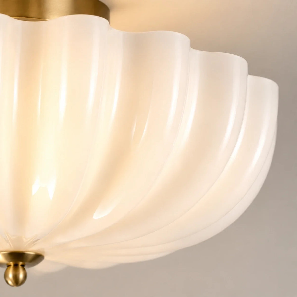 Modern Daisy Frosted Glass Semi-Flush Ceiling Light