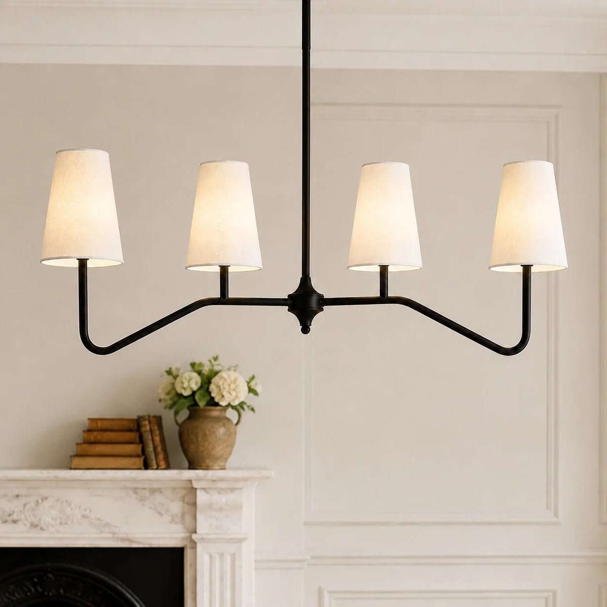 Modern Farmhouse 4-Light Linear Kitchen Island Chandelier