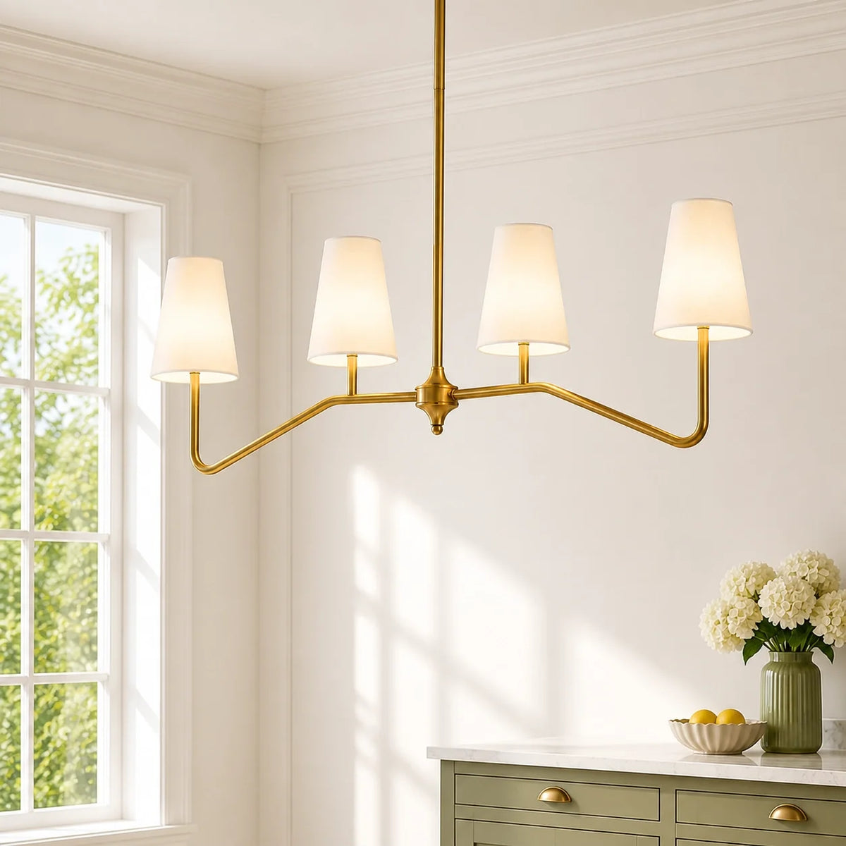 Modern Farmhouse 4-Light Linear Kitchen Island Chandelier