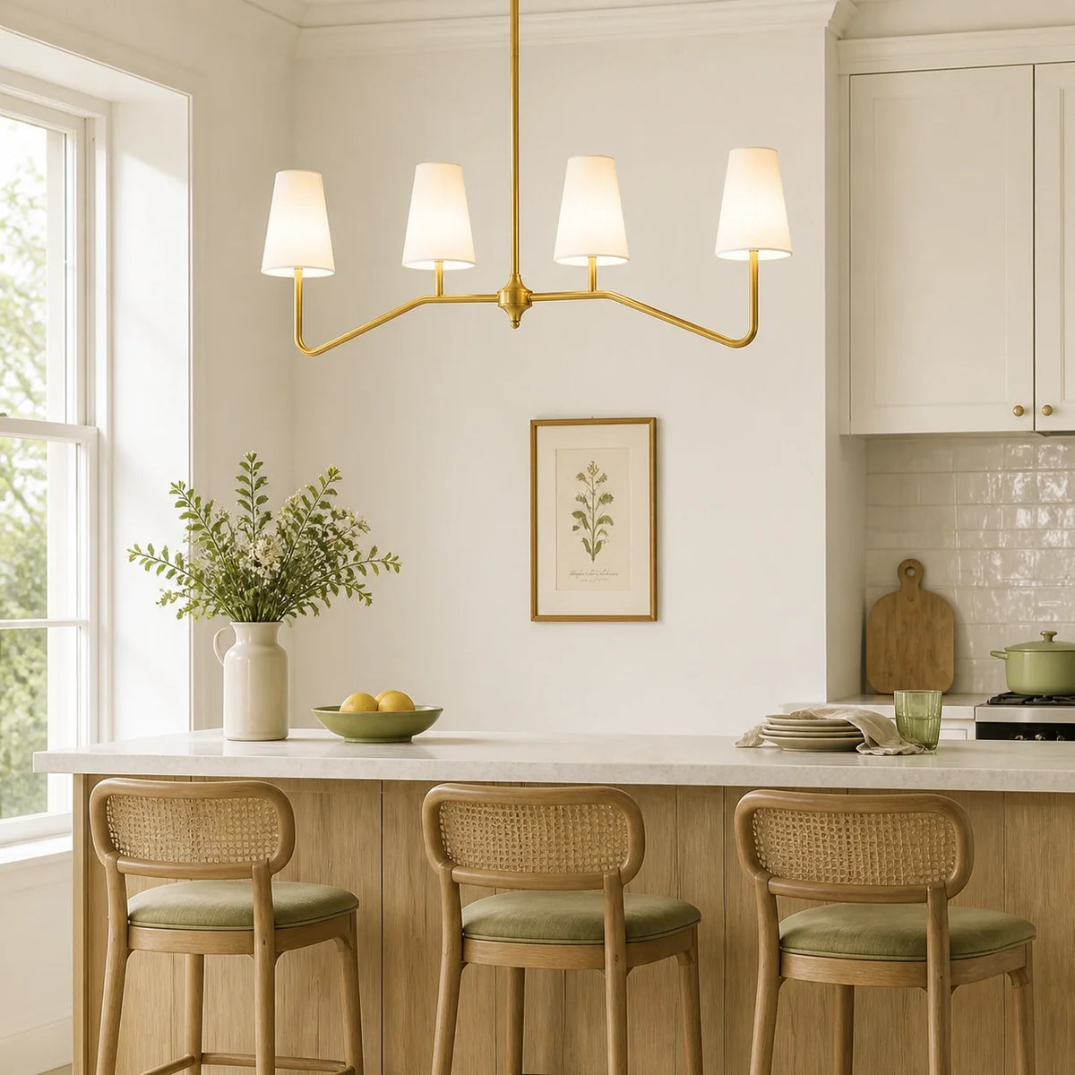 Modern Farmhouse 4-Light Linear Kitchen Island Chandelier