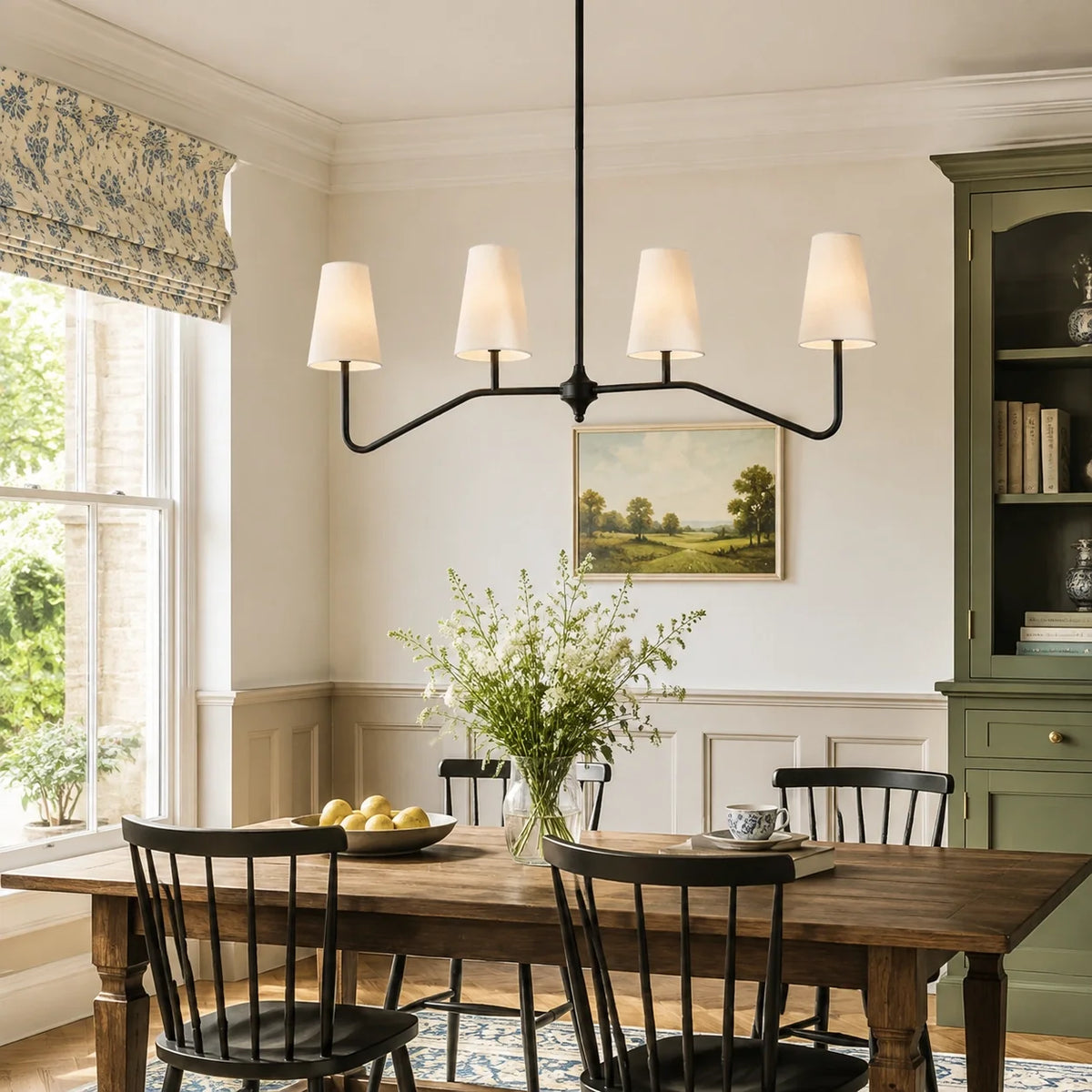Modern Farmhouse 4-Light Linear Kitchen Island Chandelier