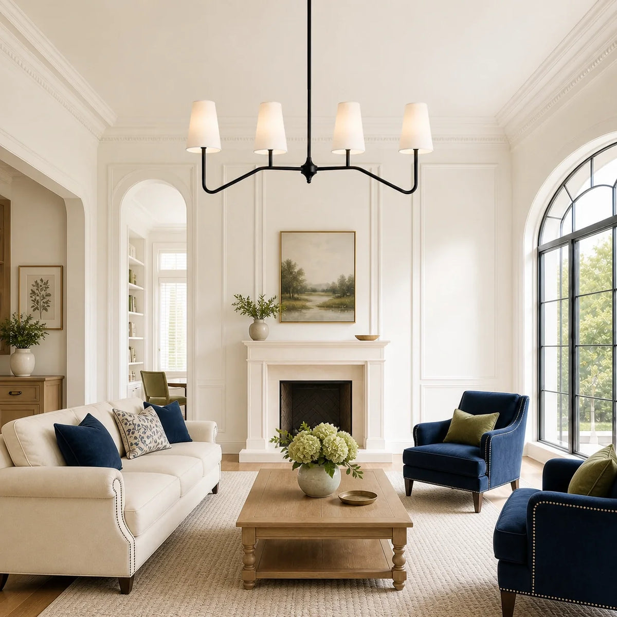 Modern Farmhouse 4-Light Linear Kitchen Island Chandelier