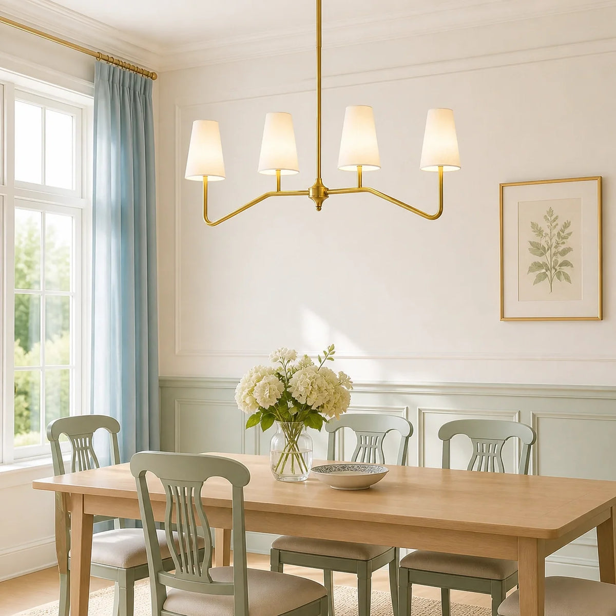 Modern Farmhouse 4-Light Linear Kitchen Island Chandelier