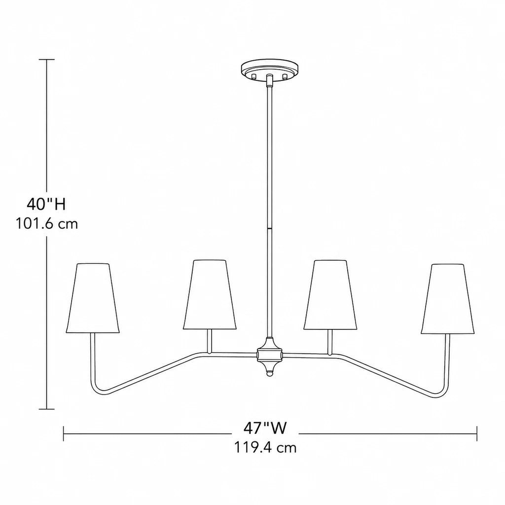 Modern Farmhouse 4-Light Linear Kitchen Island Chandelier