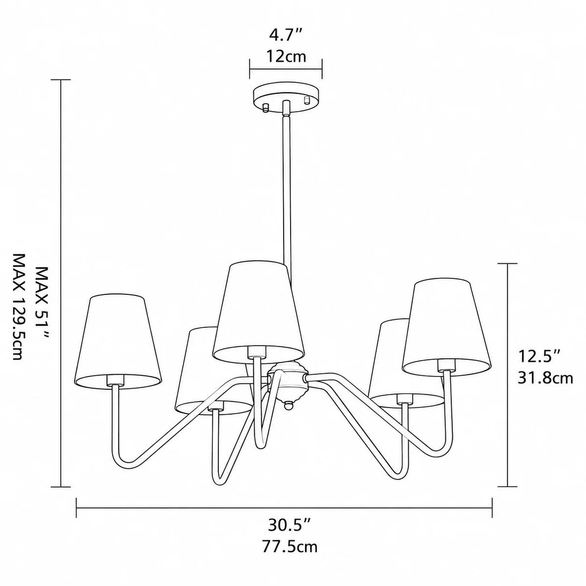Modern Farmhouse 4-Light Linear Kitchen Island Chandelier