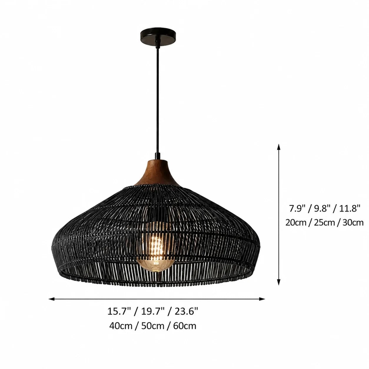 Modern Farmhouse Natural Rattan Woven Pendant Light