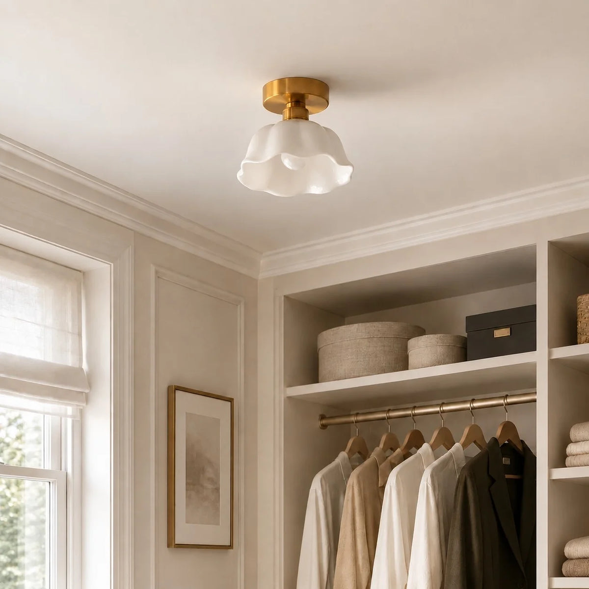 Modern Flower White Ceramic Pendant Light