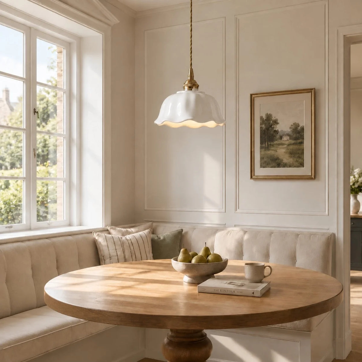 Modern Flower White Ceramic Pendant Light