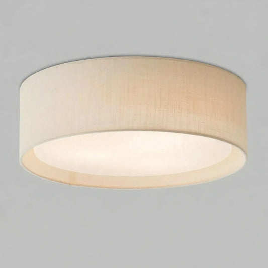Modern Flush Mount Fabric Shade Ceiling Light for Living Room & Dining Room