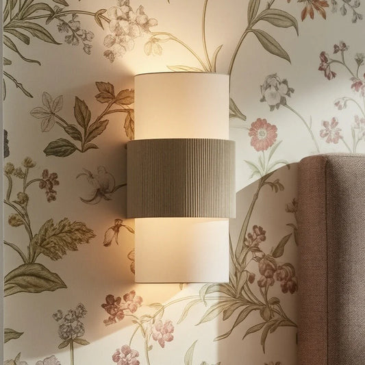 Modern Minimalist Linen Cylindrical Wall Light