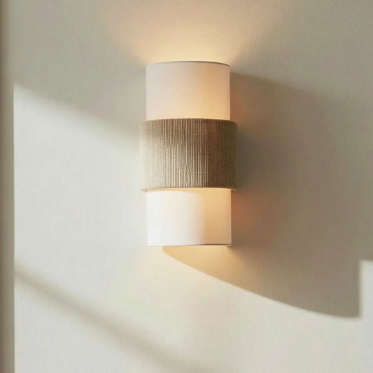 Modern Minimalist Linen Cylindrical Wall Light