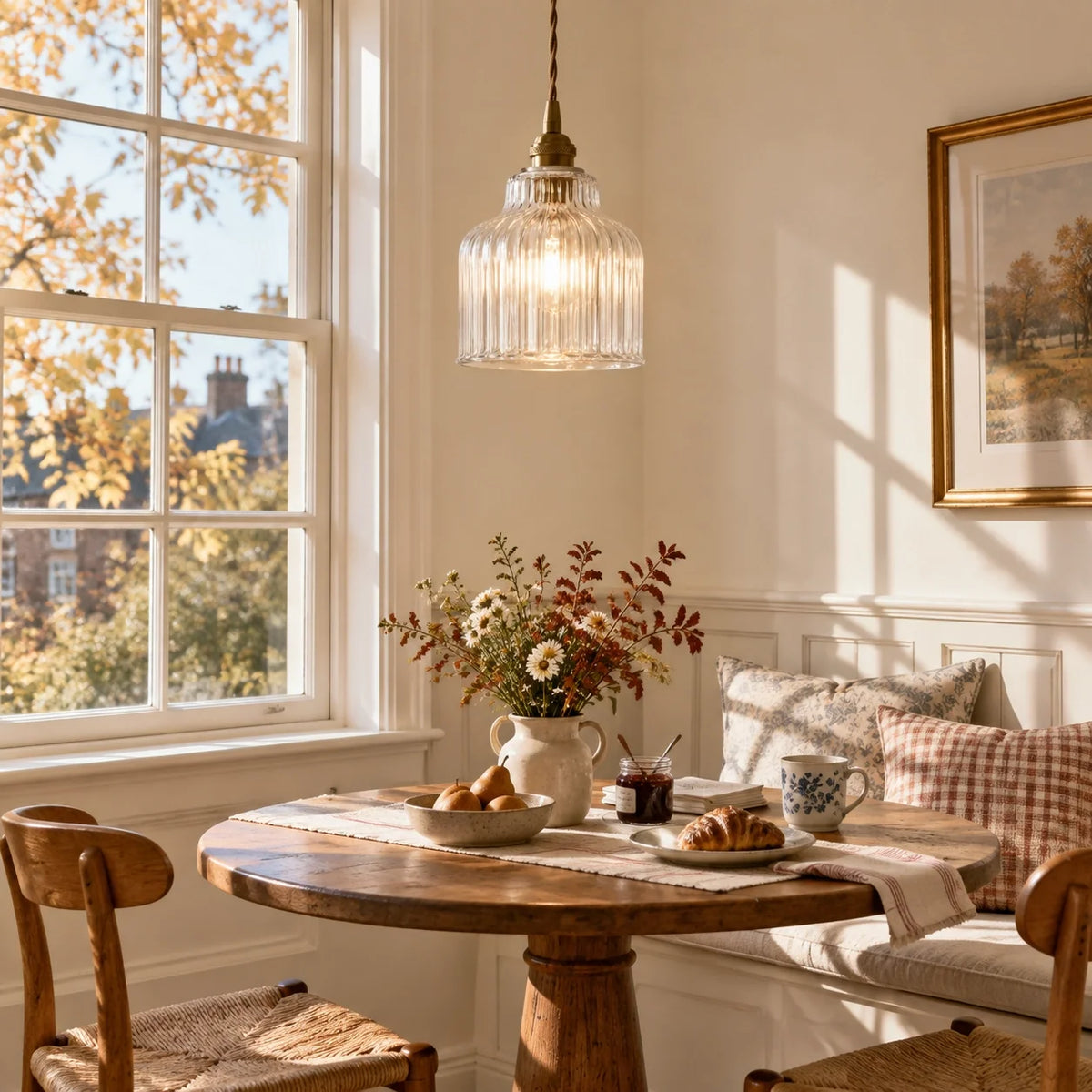 Modern Minimalist Ribbed Glass Pendant Light