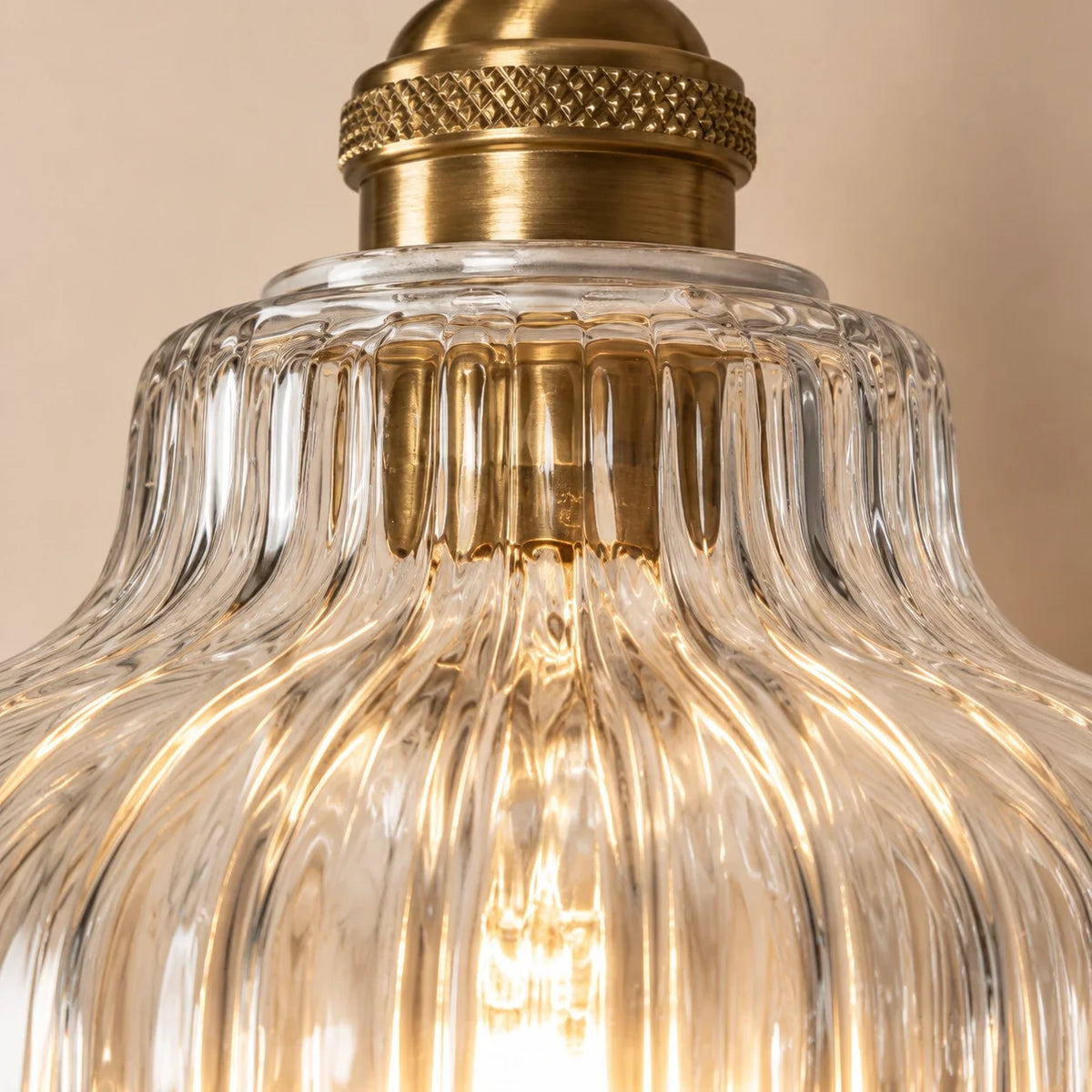 Modern Minimalist Ribbed Glass Pendant Light