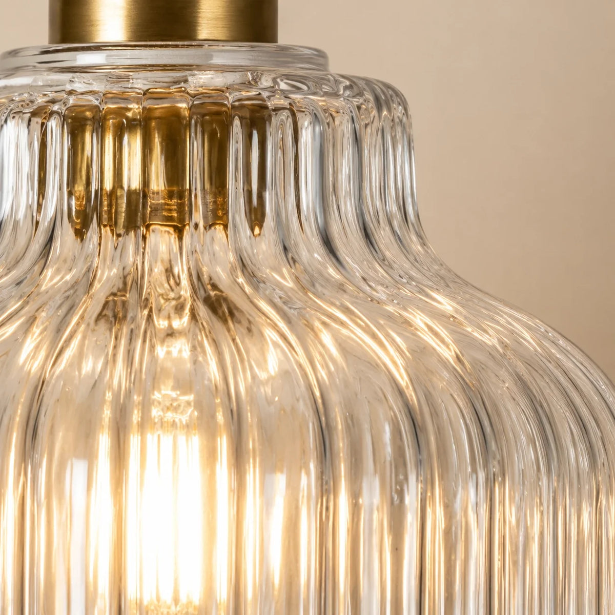 Modern Minimalist Ribbed Glass Pendant Light