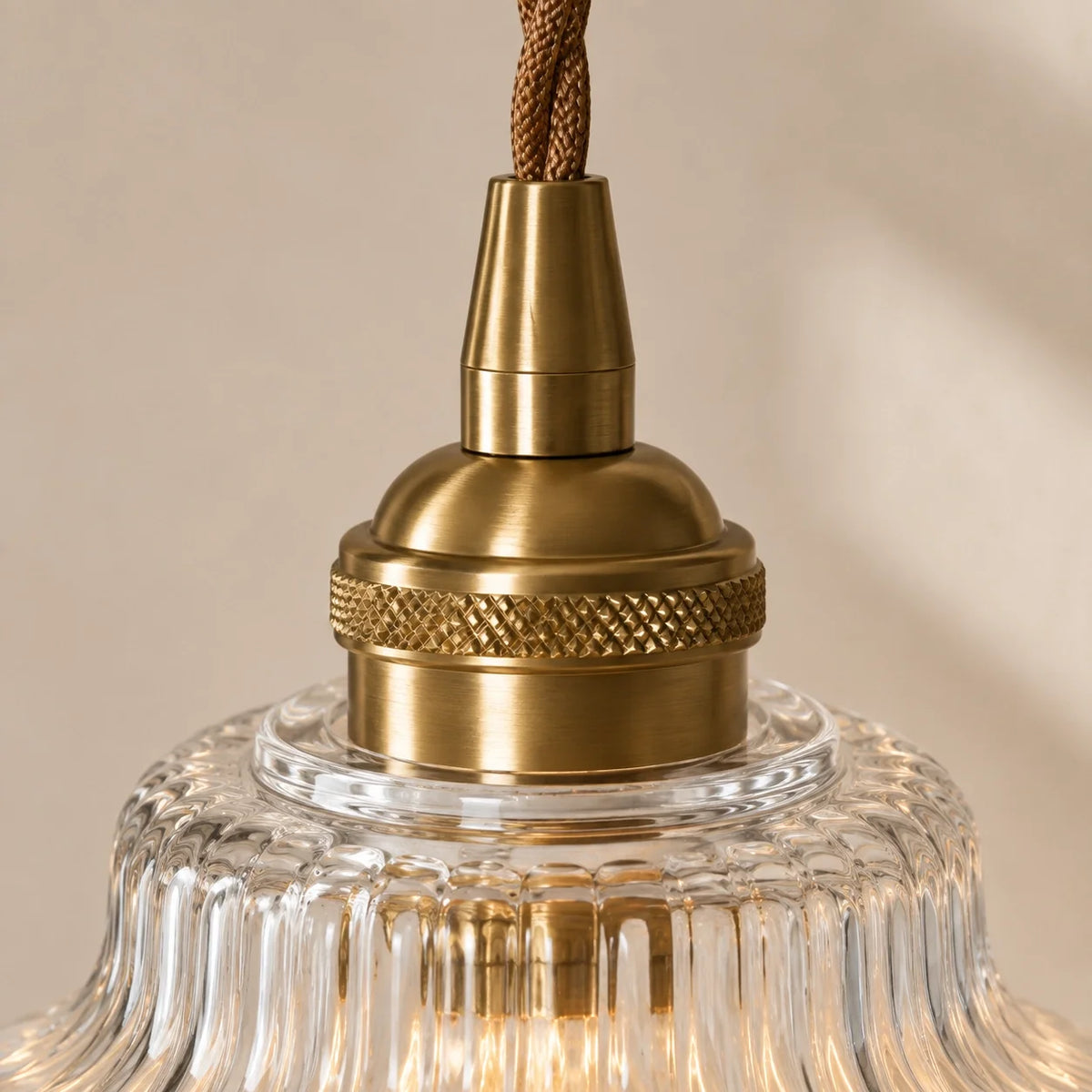 Modern Minimalist Ribbed Glass Pendant Light