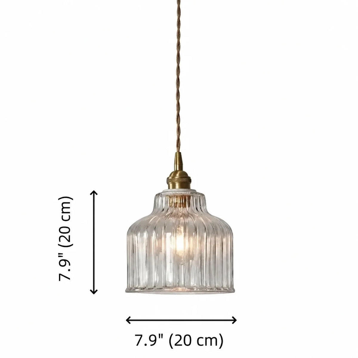 Modern Minimalist Ribbed Glass Pendant Light