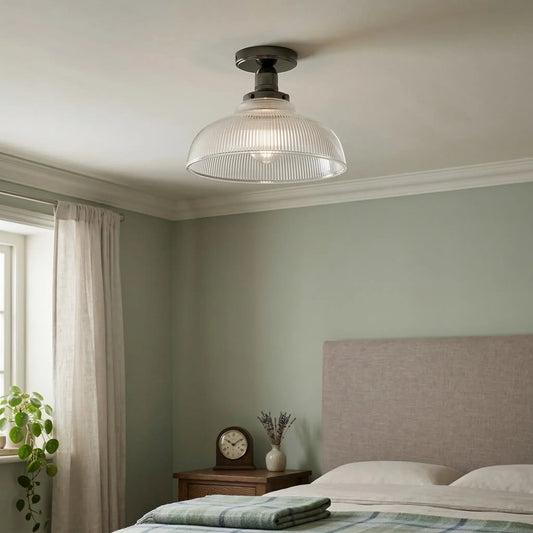 Modern Textured Glass Round Ceiling Light