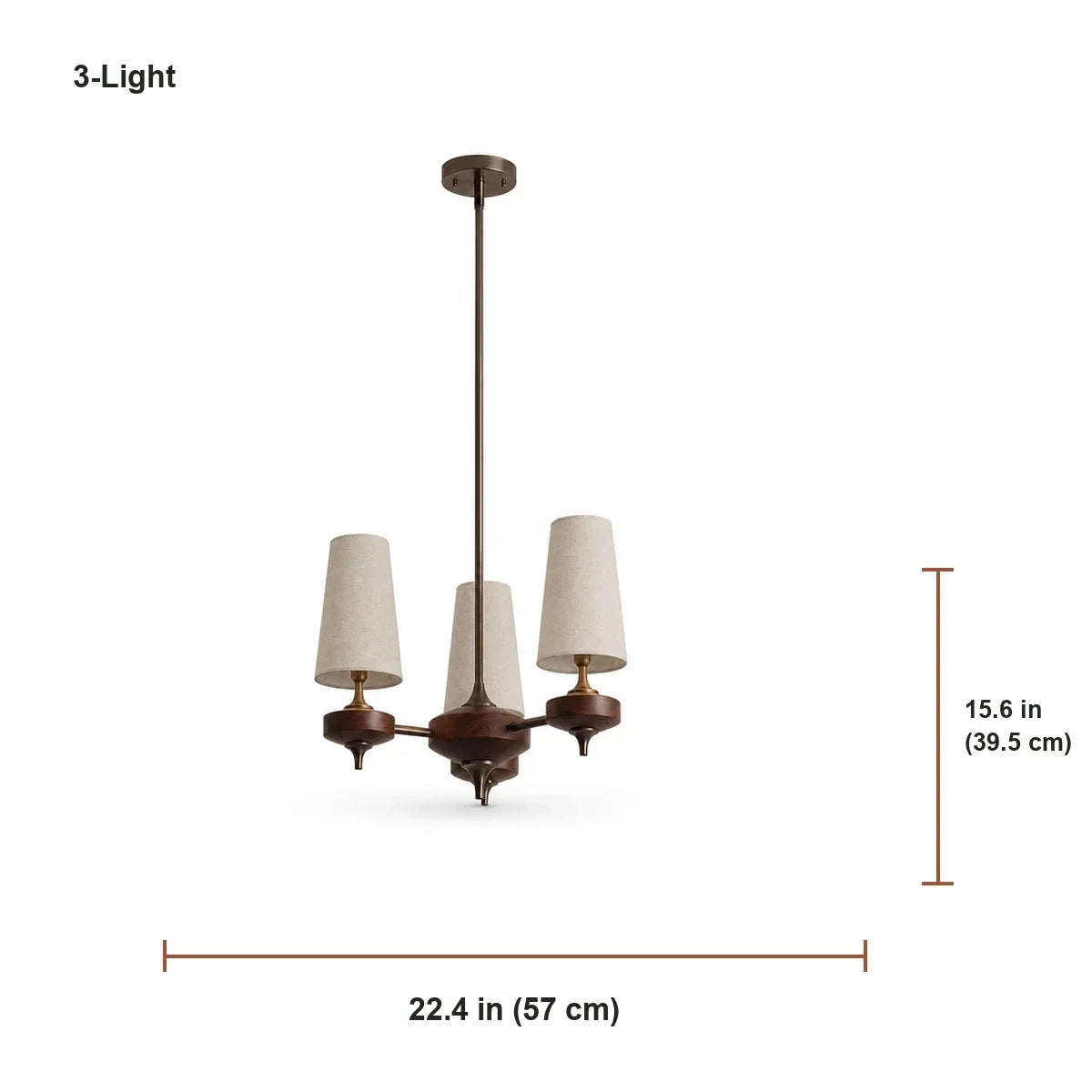 Modern Traditional Fabric Shades Wood Chandelier