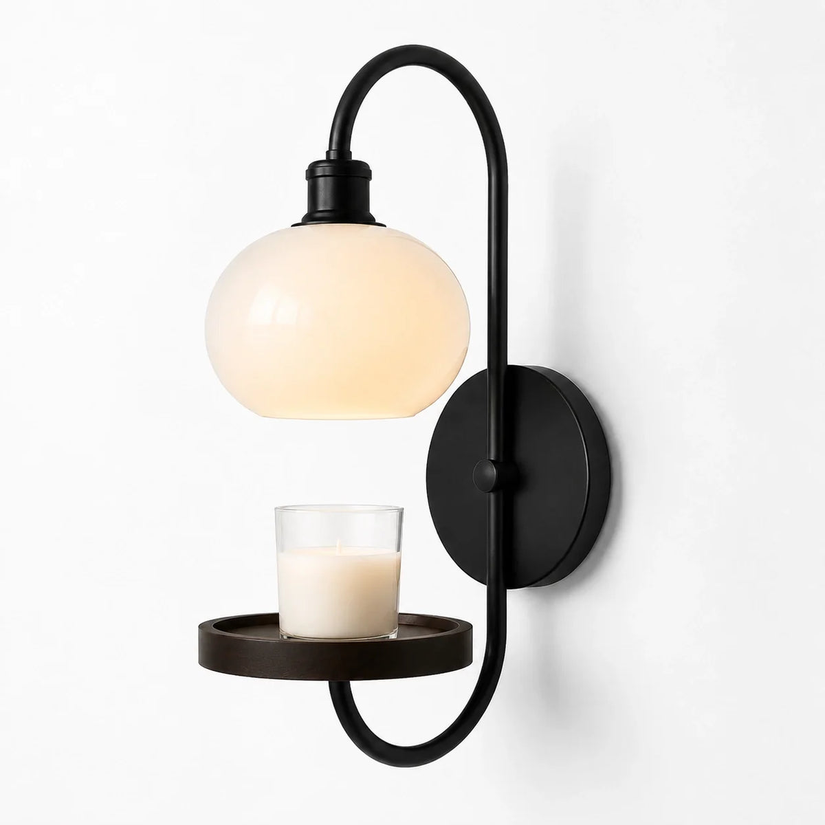 Modern Vintage Glass Globe Candle Wall Light