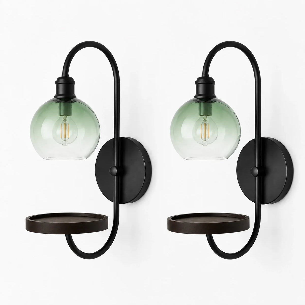 Modern Vintage Glass Globe Candle Wall Light
