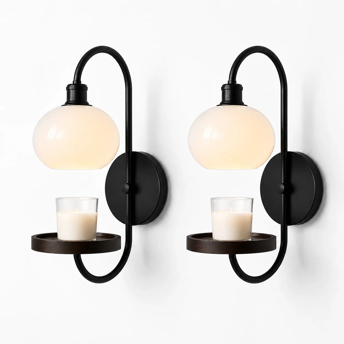 Modern Vintage Glass Globe Candle Wall Light
