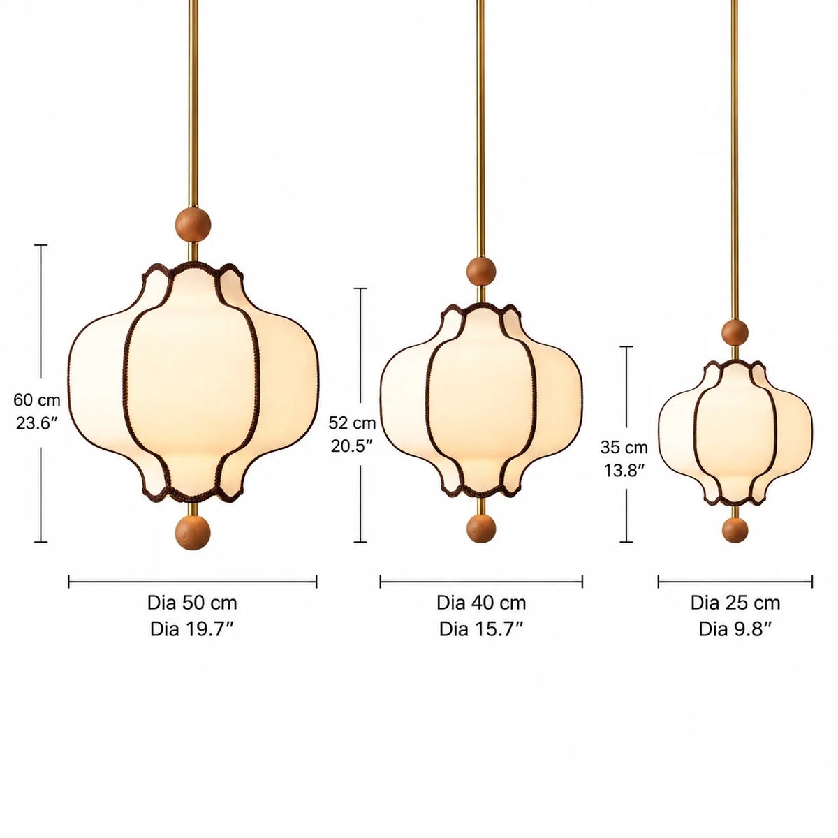 Modern Vintage Lantern Fabric Pendant Light