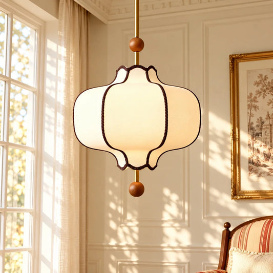 Modern Vintage Lantern Fabric Pendant Light