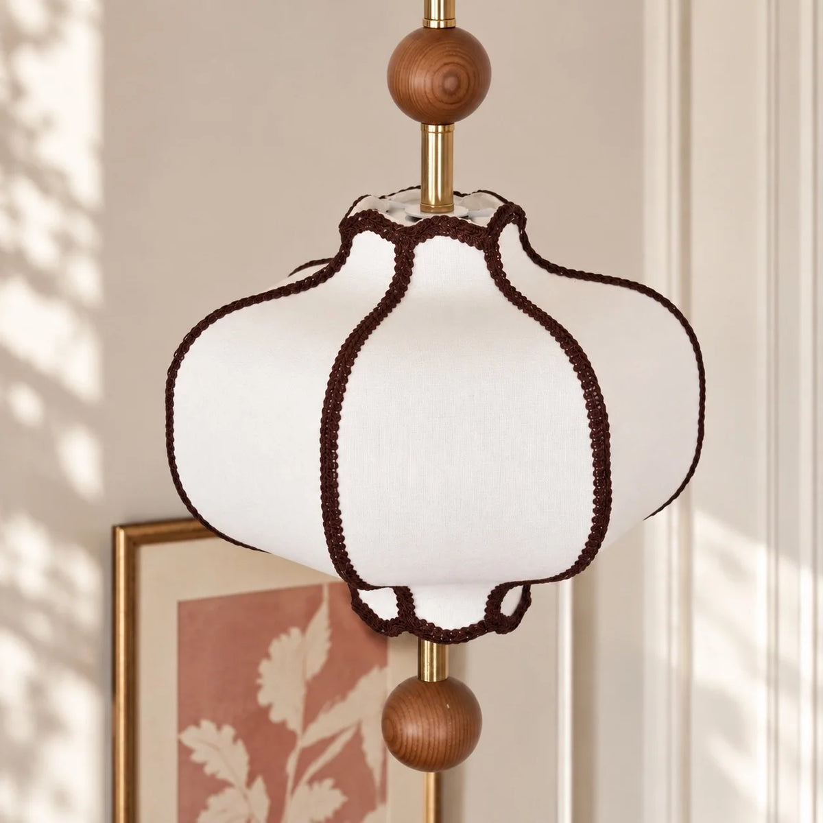 Modern Vintage Lantern Fabric Pendant Light