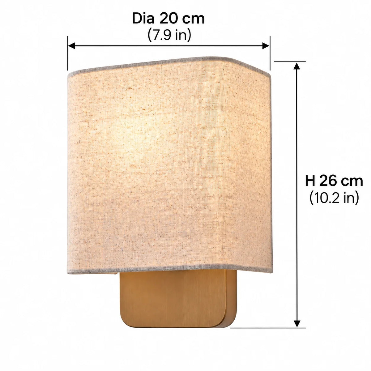 Modern Vintage Natural Linen Shade Wall Light