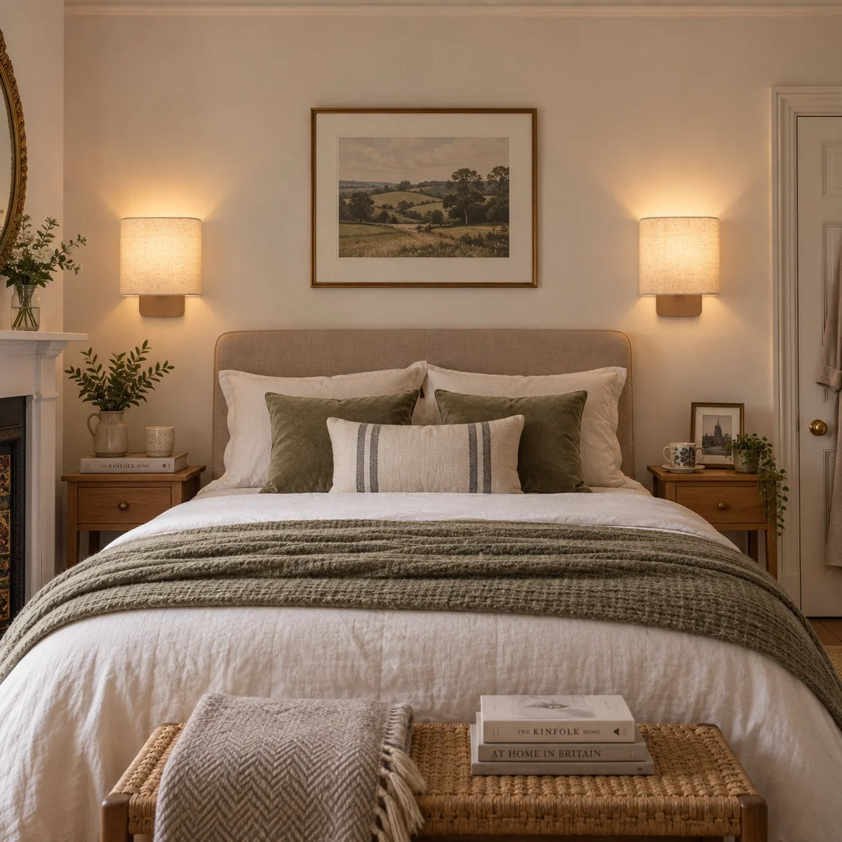 Modern Vintage Natural Linen Shade Wall Light