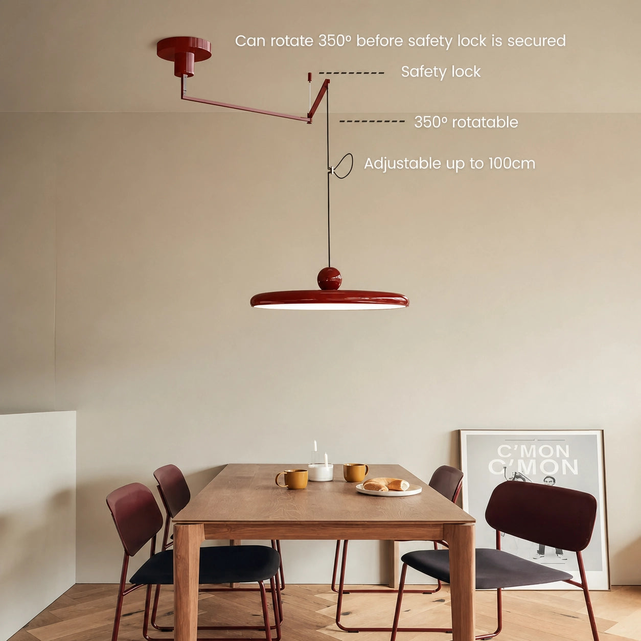 Modern Adjustable Swing Arm LED Pendant Light