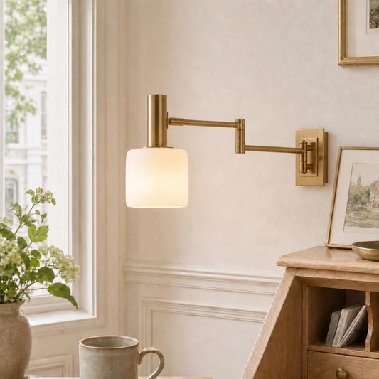 Modern Adjustable Swing Arm Porcelain Wall Sconce