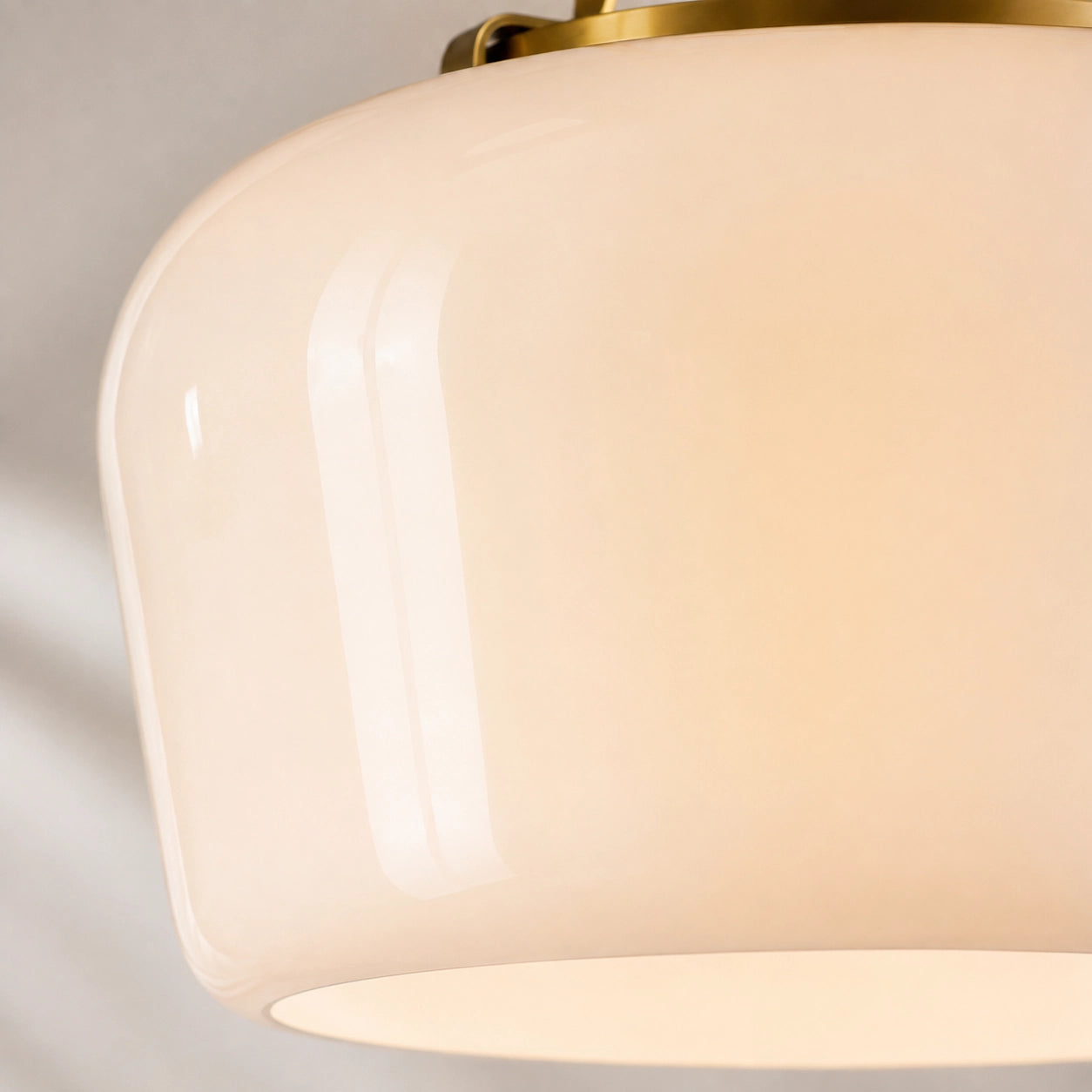 Modern Antique Brass Opal White Glass Pendant Light for Kitchen Island