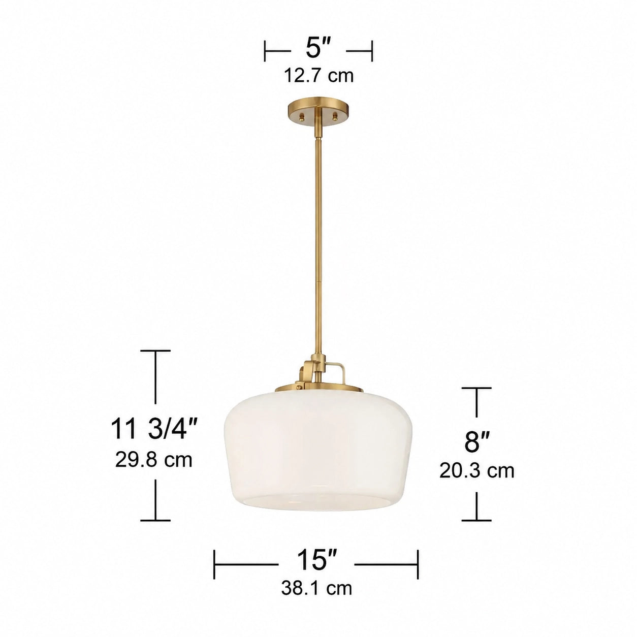 Modern Antique Brass Opal White Glass Pendant Light for Kitchen Island