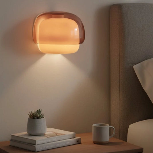 Vernon Minimalist Coloured Glass Mushroom Wall Light