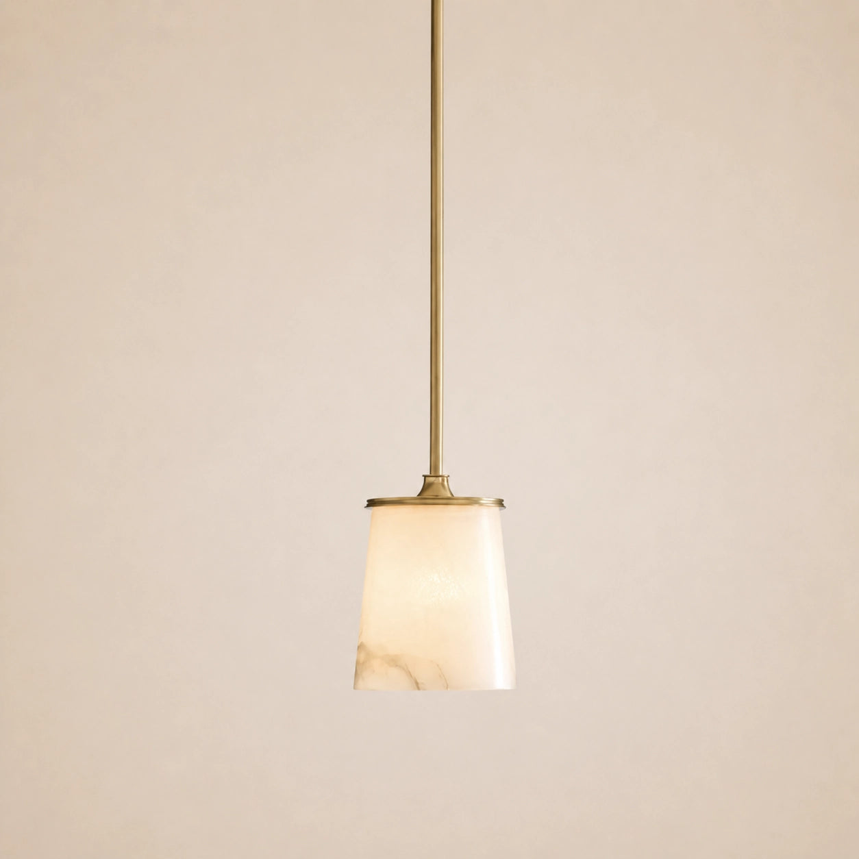 Modern Classic Alabaster Marble Tapered Pendant Lamp