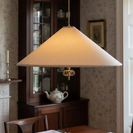 Modern Conical Natural Shade Pendant Light