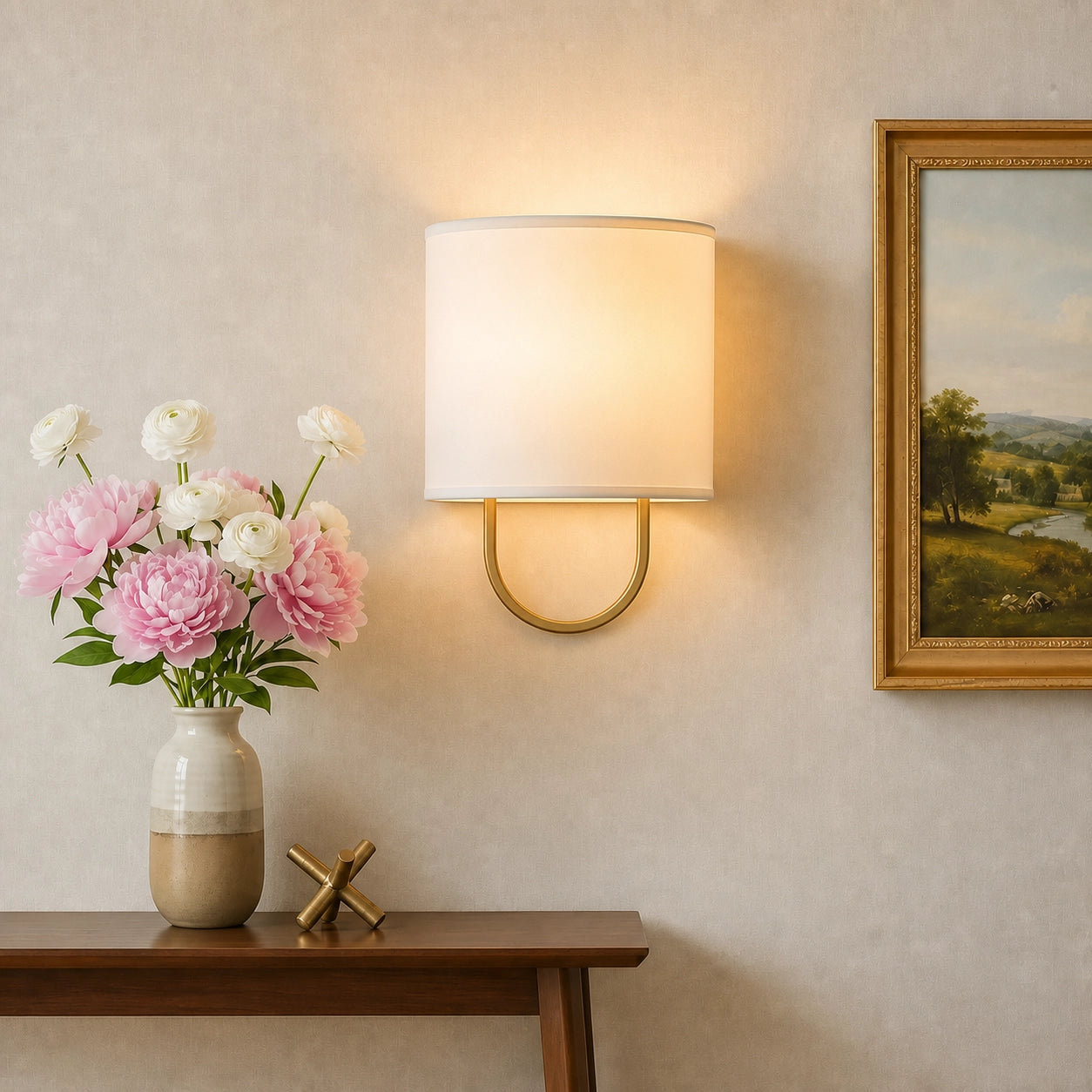 Modern Cozy Lighting Fabric Shade Wall Light