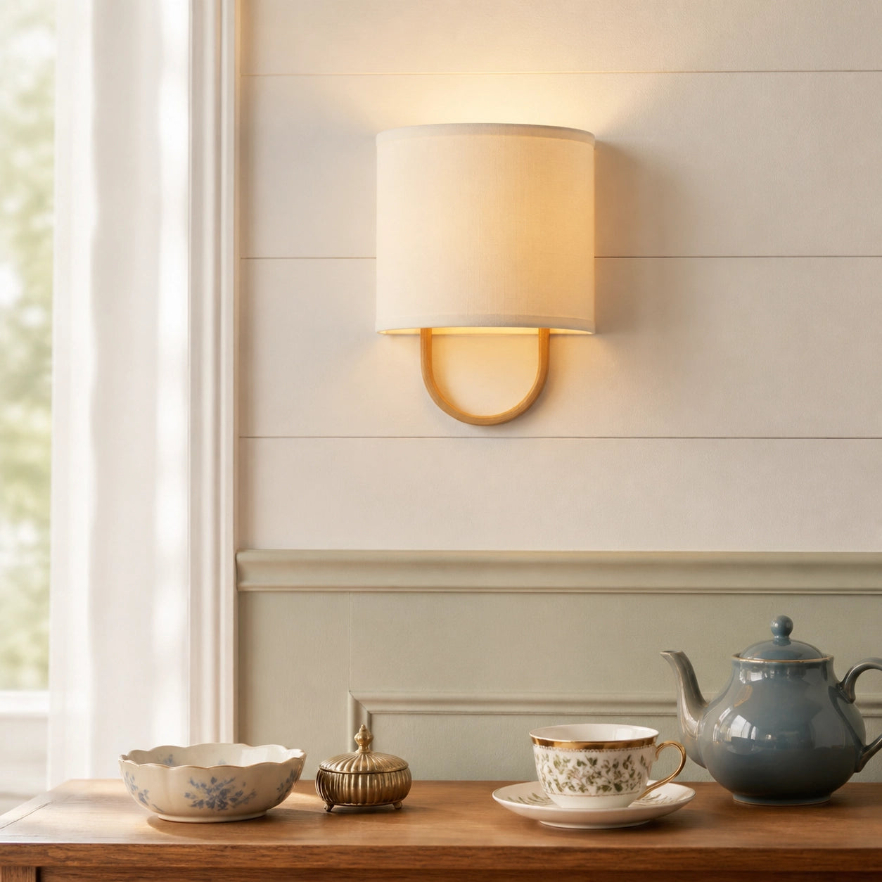 Modern Cozy Lighting Fabric Shade Wall Light