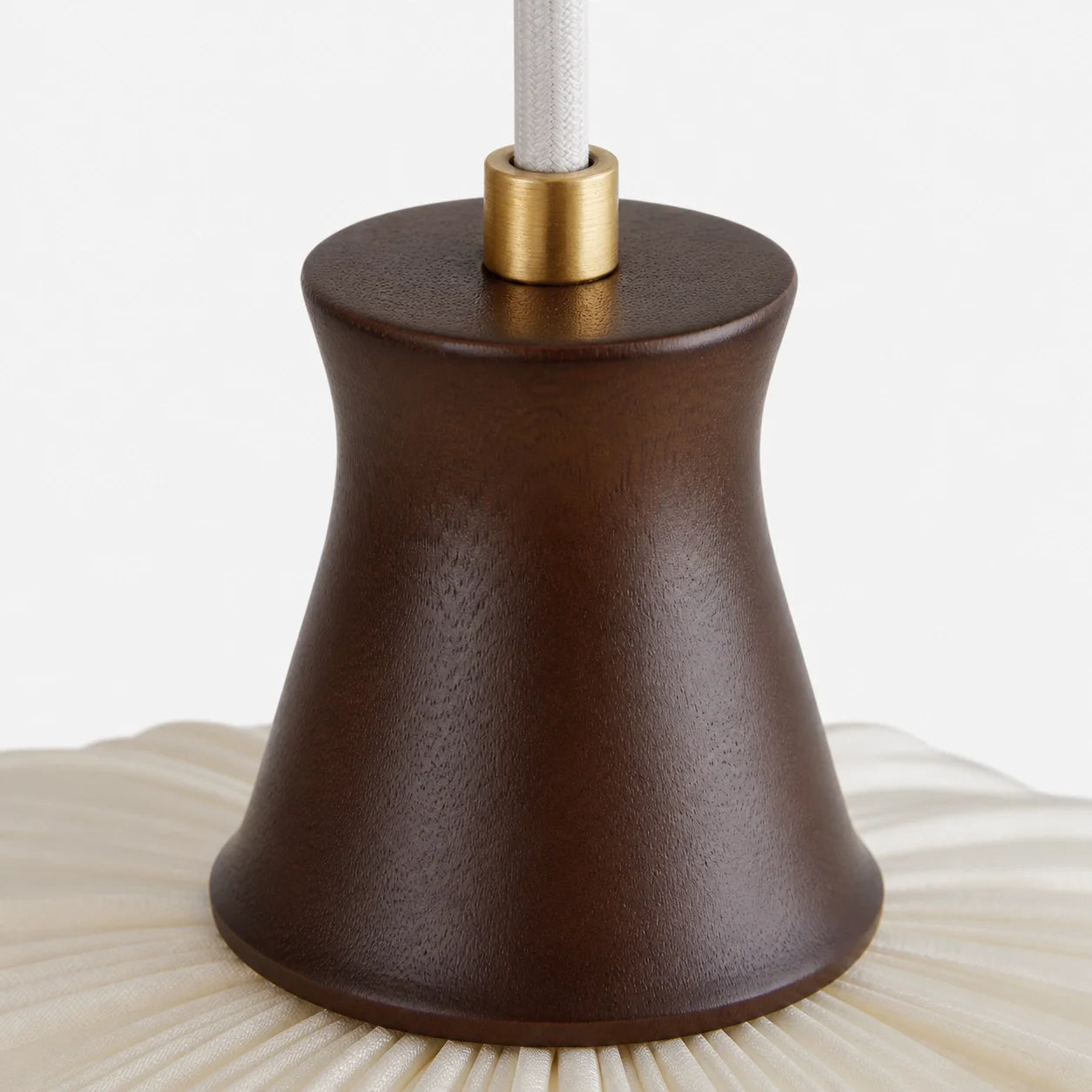 Modern Cream Scalloped Pleated Fabric Pendant Light