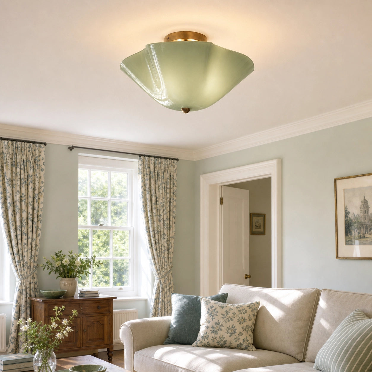 Modern Decorative Art Glass Flush Mount Ceiling Light