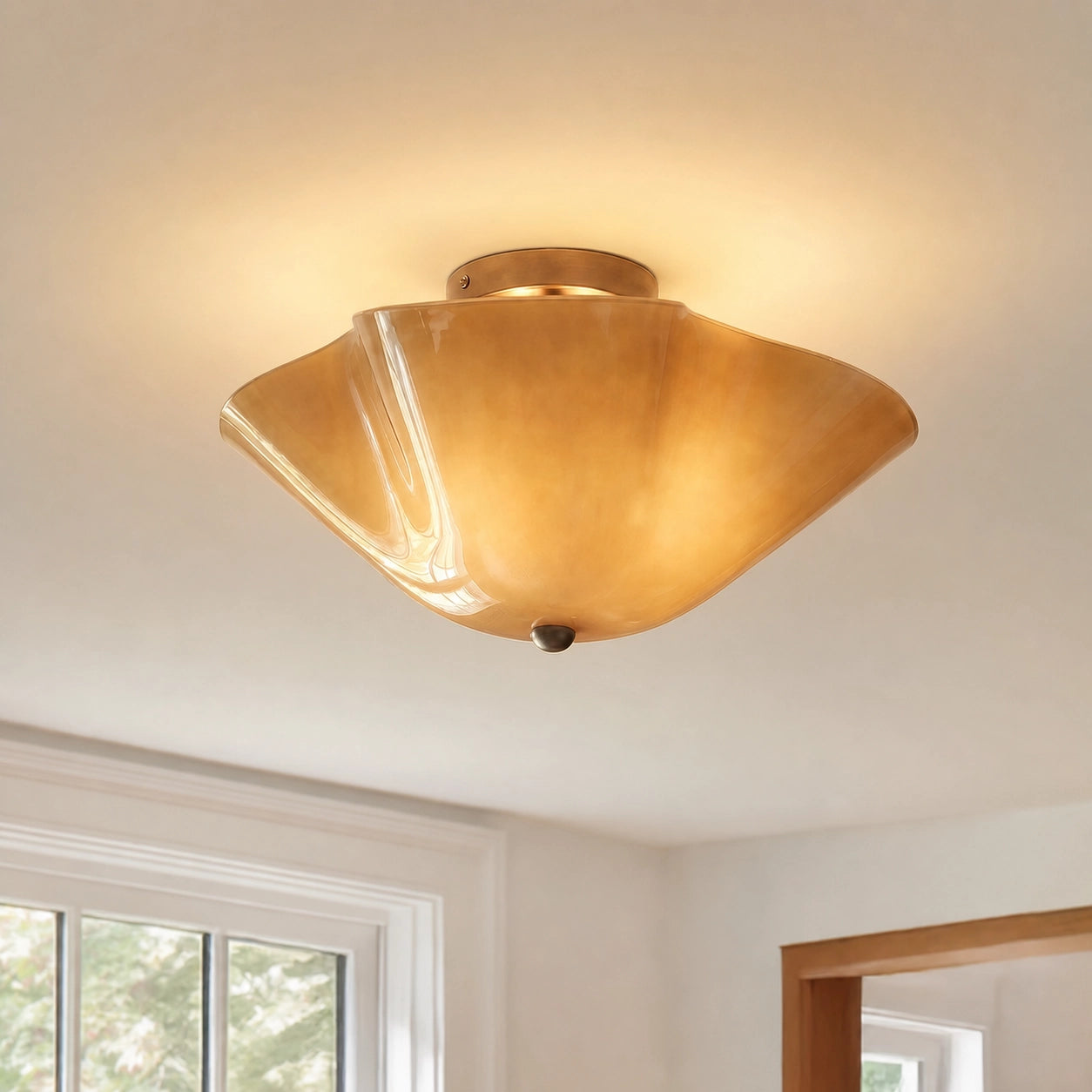 Modern Decorative Art Glass Flush Mount Ceiling Light