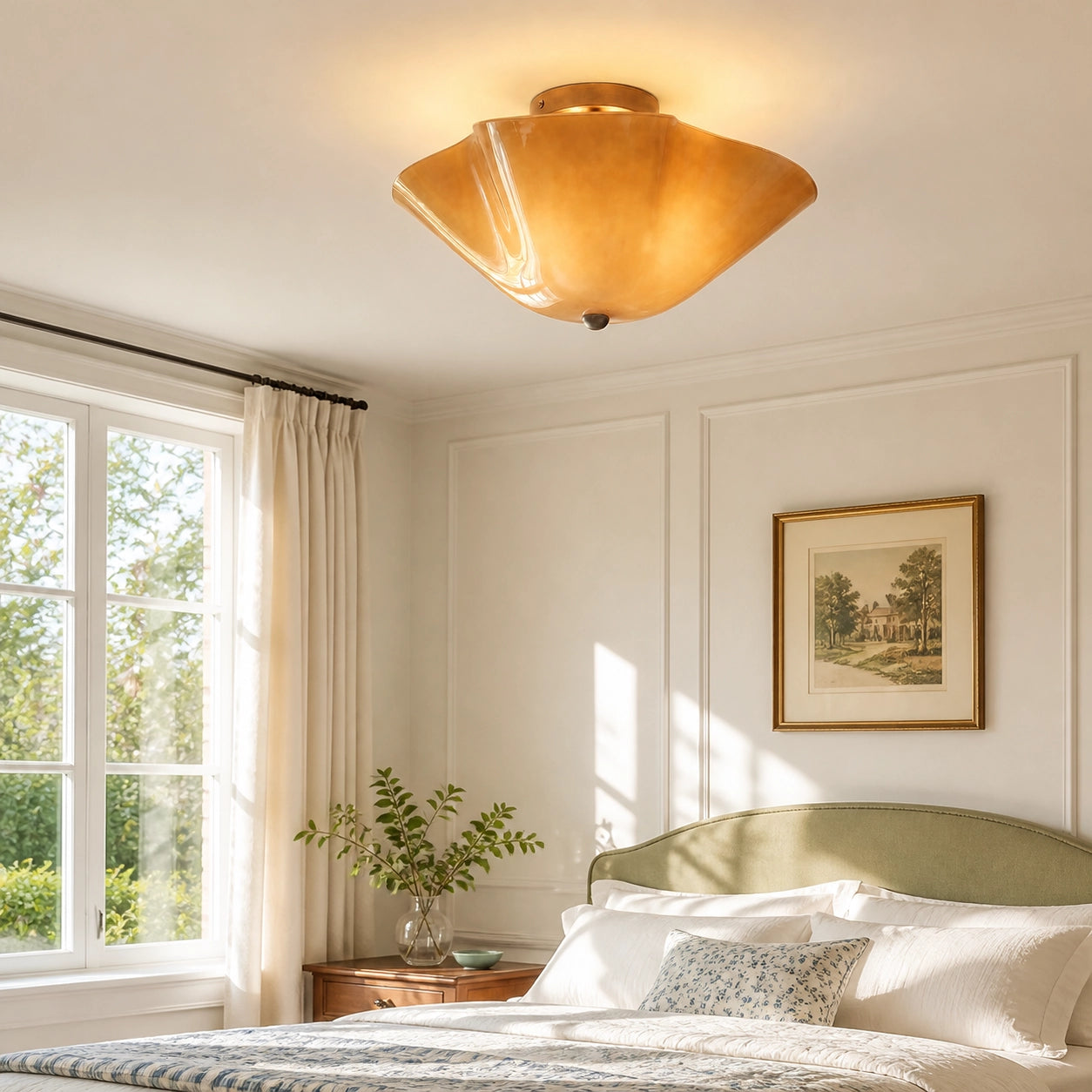 Modern Decorative Art Glass Flush Mount Ceiling Light